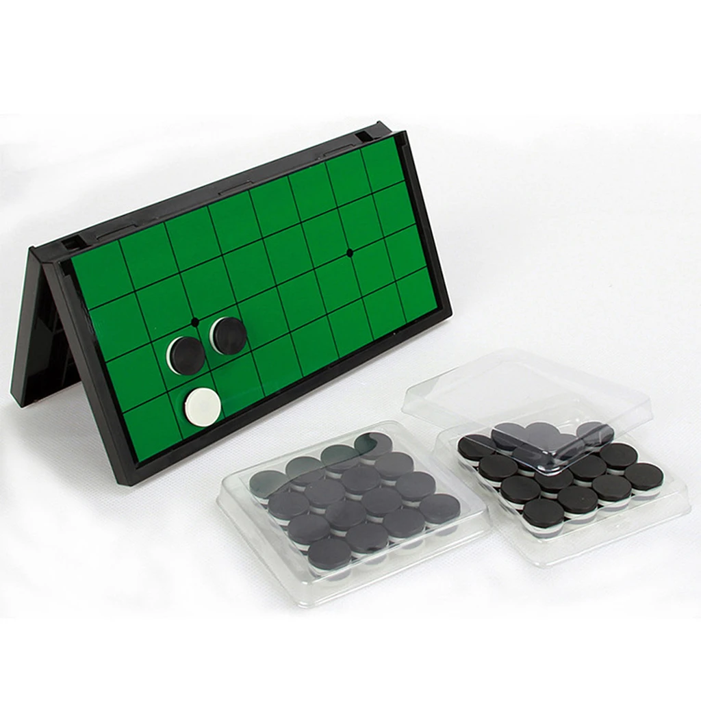 

Funny 64pcs Magnetic Reversi Pieces Foldable Plastic Reversi Chess Game Kids Toy for Family Club Pub Chess Game Accessory Gift