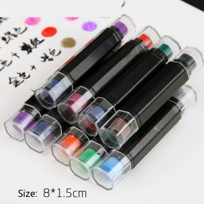 

1.5*8cm Double strip Pure color color ink pad mini sponge DIY stamp ink pad stationery school supplies