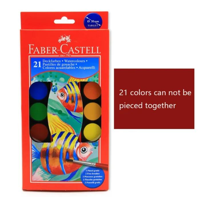 Faber Castell 24 цвета могут быть Сшиты Твердых акварельных красок для начинающих - Цвет: 21 color