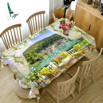 

Customized size Luxury 3D Tablecloth Waterproof Coffee Dinner Party Table Cloth Round Rectangular Table Cover Linen Pillowcase