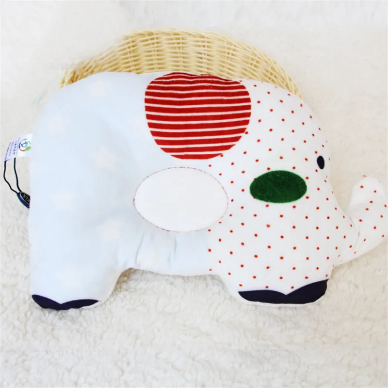 2017 Brand New Baby Stereotypes Pillow China Cotton Baby Head Shape Pillow Small Elephant Cartoon Defensive Baby Pillow Free4