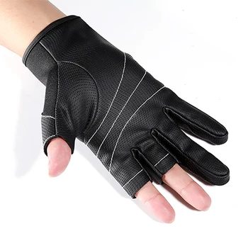 

Unisex Fishing Gloves 3 Cut Finger Anti Slip Leather Outdoor Cycling Camping Handwear Sportswear accessories