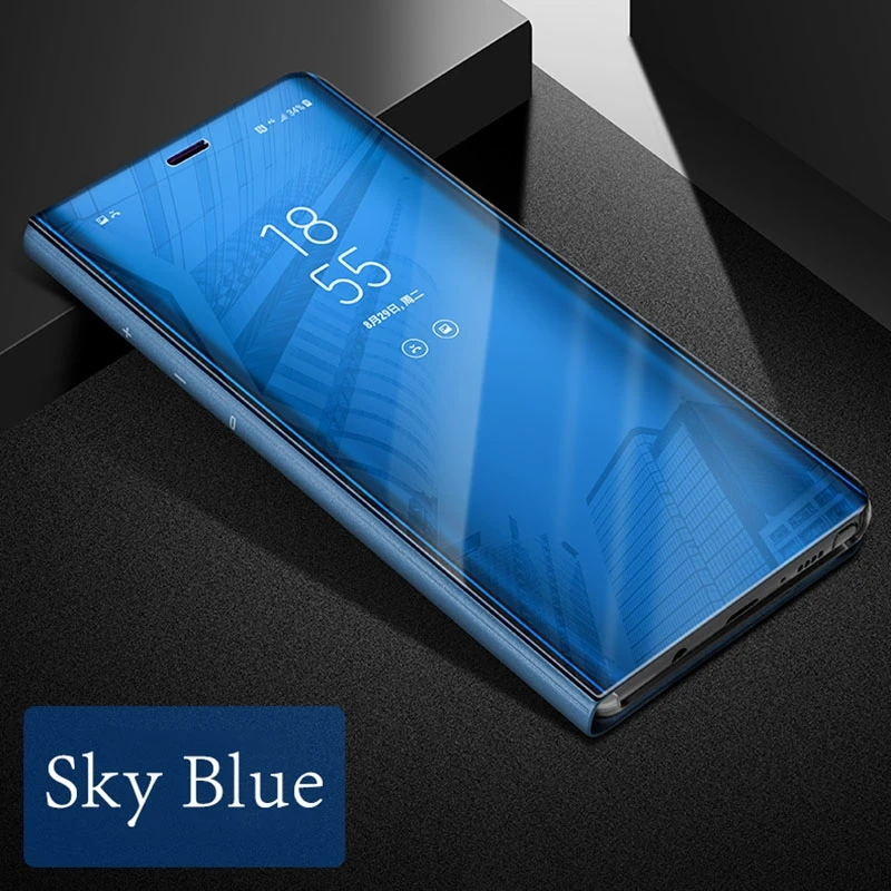 BE-BALMORA Luxury Flip Stand Clear View Smart Mirror Phone Cases for IPhone 6 6S 7 Plus Case Transparent 360 Cover for IPhone 8 Plus X Case