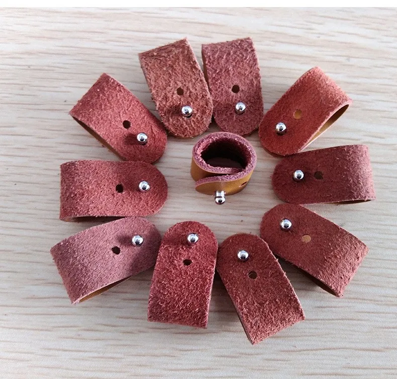 100pcs lot Classic Genuine Leather Cable Winder Headphone Earphone Cable Wire Organizer Cord Holder For iphone samsung