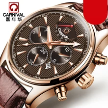 Швейцарский карнавальный бренд Роскошные мужские часы Япония MIYOTA автоматические механические мужские часы водонепроницаемые многофункциональные часы C8689-5