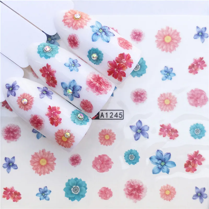 Модные DIY 18 Стиль 1 лист милый мультфильм ногтей переноса воды Наклейки надписи