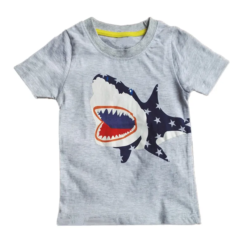 

2018 Baby Boy Tops Summer Baby Tshirt Boys Girls Animal Car Shark Funny Toddler T-shirt Children's Cartoon Clothes Design Cute