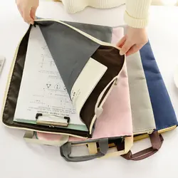 JIANWU A4 простой файл двойной карман ткань Оксфорд сумка для ношения в руке вещи мешок папка-портфель школьные канцелярские принадлежности