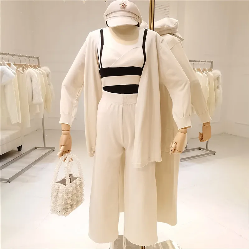 ALPHALMODA женский весенний комплект жилет в полоску на подтяжках + тонкий кардиган с