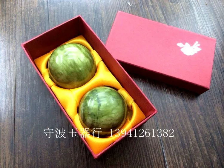 Зеленый нефрит натуральный камень Массажный мяч 50 мм Упражнение медитация снятие стресса RSI гандбол шар для фитнеса забота о здоровье подарочная коробка