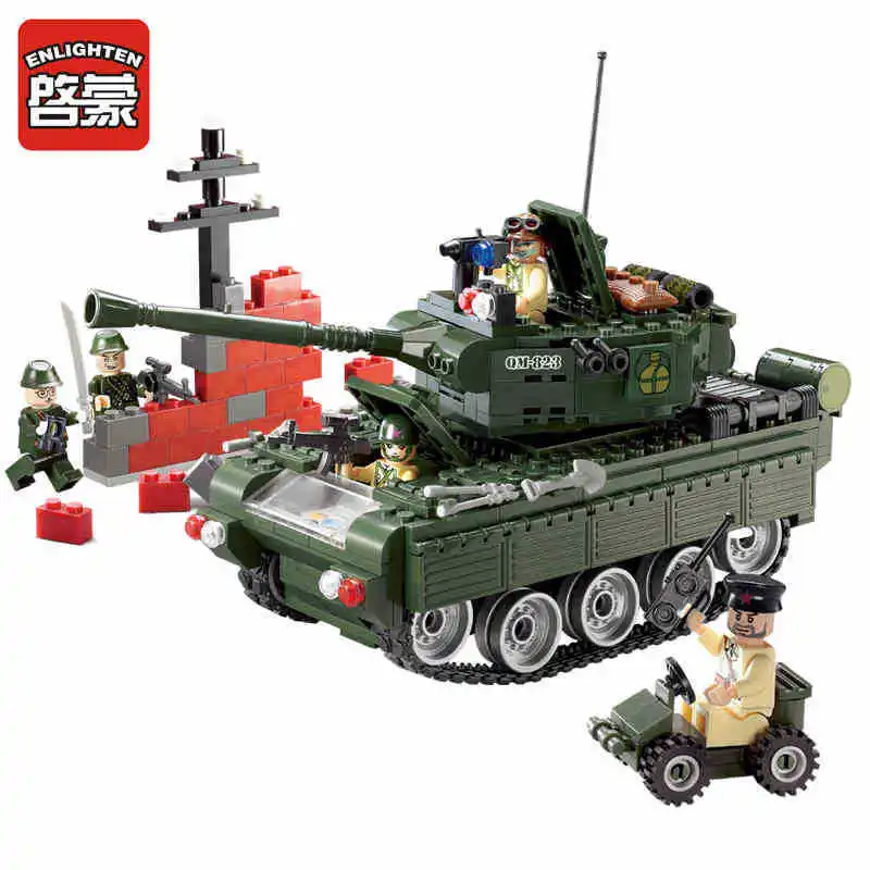 

Initiation Building Block Small Grain Boy Assembling Model 6-10 Year Children Alpinia Oxyphylla Toys Military Series Tank 823