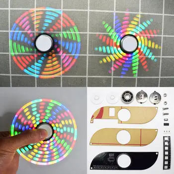 

DIY Full Color Rotating POV LED Electronic Kit 5050 RGB LED Rotating Fidget Hand Spinner