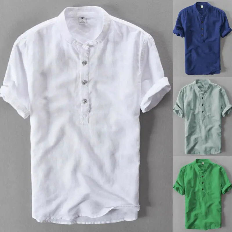 

New Luxury Men's Slim Fit Shirt Short Sleeve Stylish Casual Blouse shirt Tops