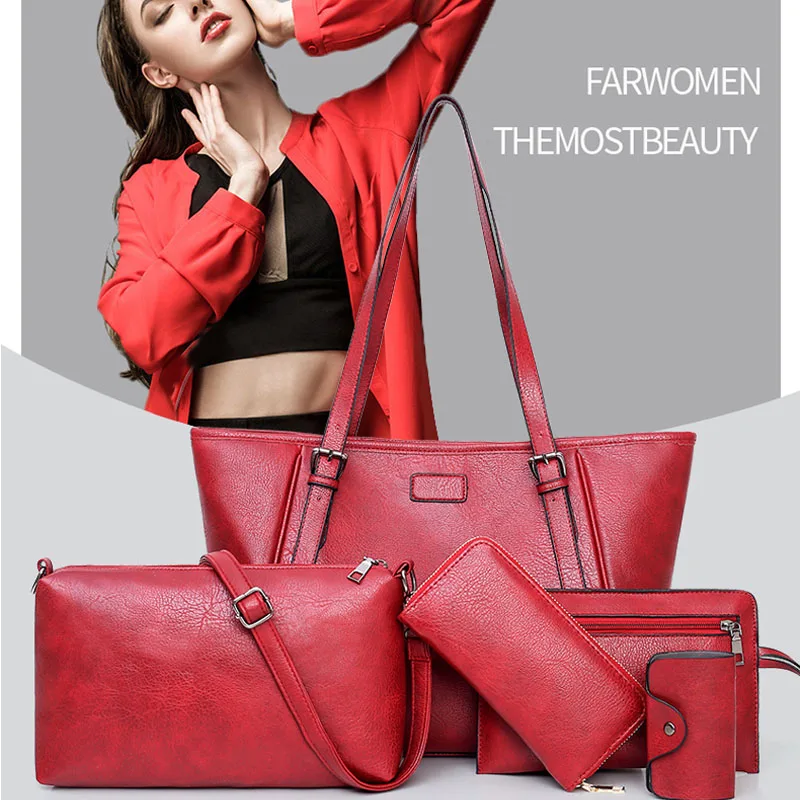 

1 Set Women Lady Shoulder Crossbody Bag PU Leather Zipper with Small Purse Handbag New