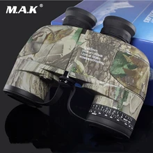 Военный 10х50 HD бинокль ВМФ, телескопа Военный бинокль Водонепроницаемый Анти-туман с Встроенный дальномер координировать для охоты