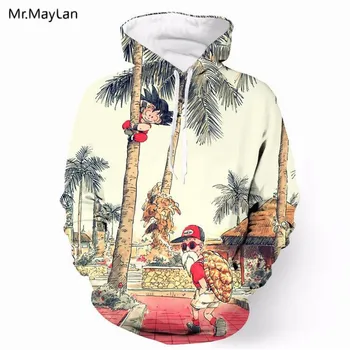 

Anime Dragon Ball Z Cute Goku Roshi Trees Print 3D Hoodies Men Women Hooded Sweatshirts Outerwear 2018 Spring Autumn Jacket Coat