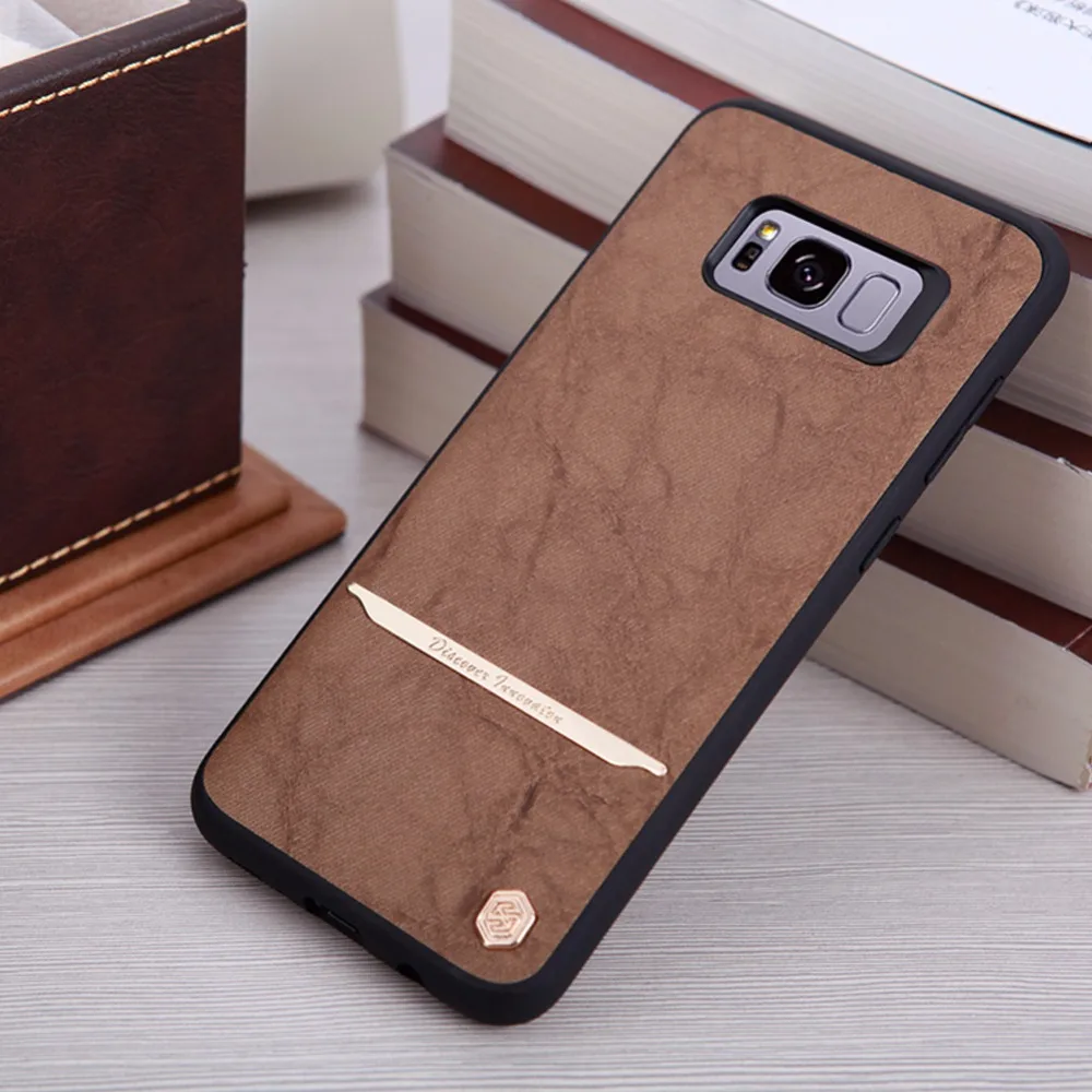 PC TPU Quality Leather Phone Case For Samsung Galaxy S8 Cover 360