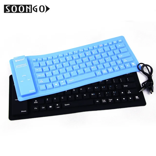 Special Offers Wireless Bluetooth Silicone Keyboard Flexible Slim Teclado Soft Gamer Portable PC Ipad Laptop Foldable Keyboard