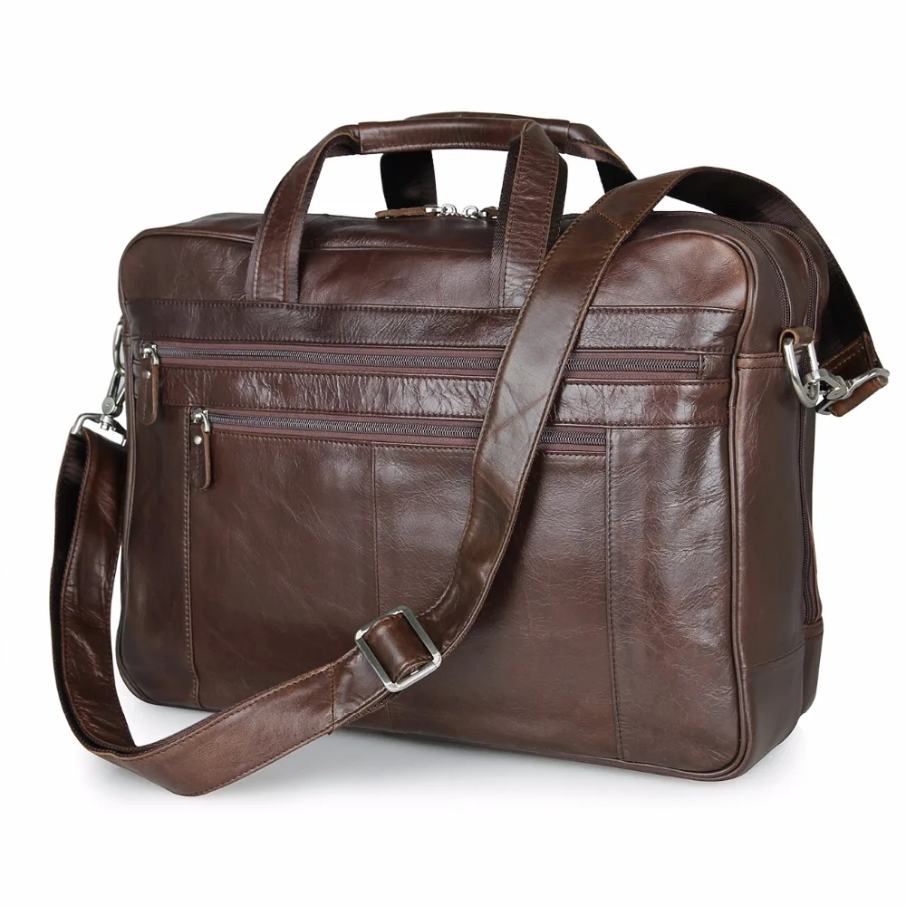 

Augus Genuine Leather Fashion Design Coffee Business Breifcase Fashion Messenger Bag Commercial Bag 7319C