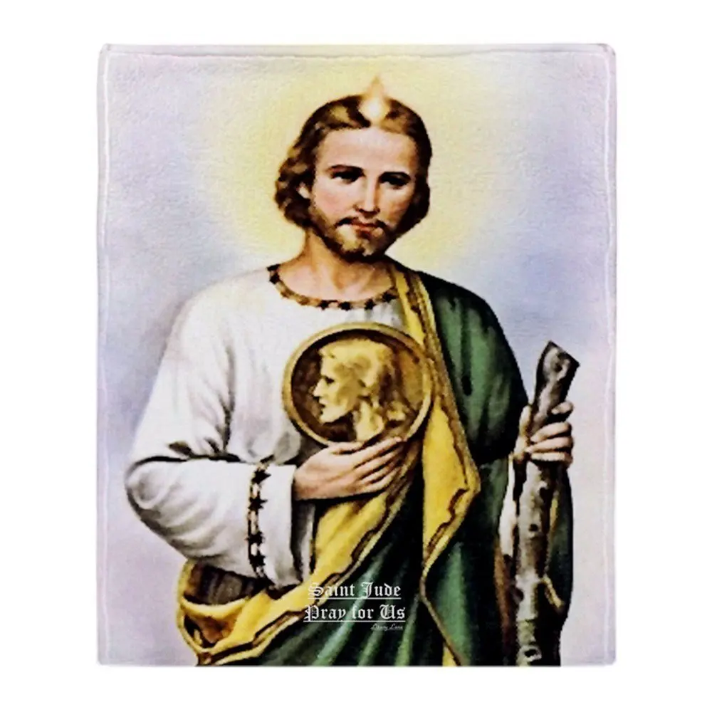 

St Jude Pray For Us Olde English Soft Fleece Throw Blanket Super Soft Printing Family Car and Sofa Throws Office Quilts