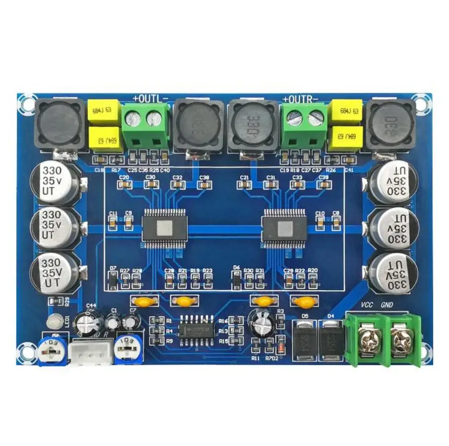 TPA3116D2 150 Вт* 2 двухканальный стерео высокой мощности цифровой аудио усилитель мощности плата с TL074C OPAMP