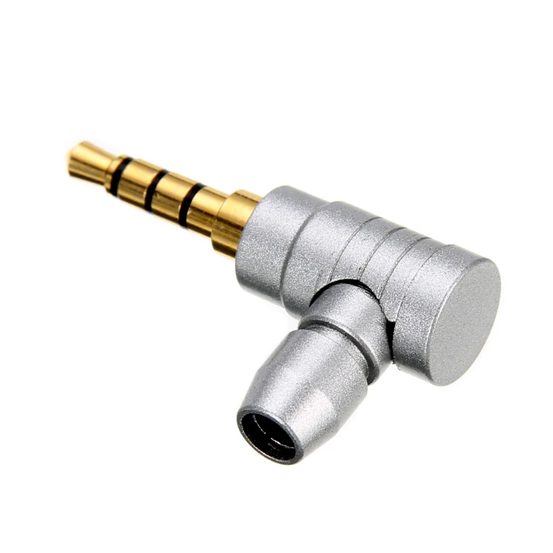 New 90 Degree Right Angle Male Jack Plug Audio Adapter L shape 3.5mm Stereo 4 Pole Audio Adapter Converter