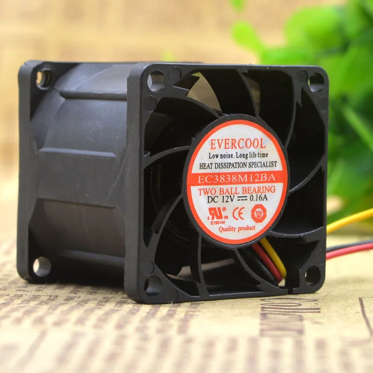 Оригинальный бесшумный охлаждающий вентилятор EC3838M12BA 3 8 см 12 В 3838