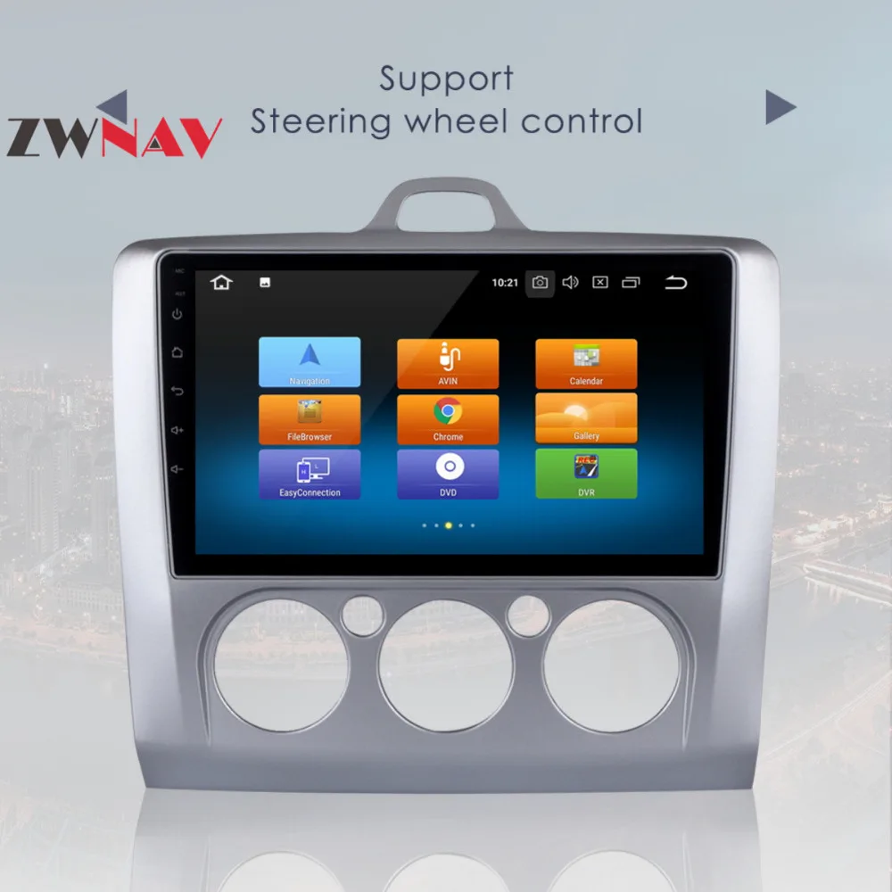 Discount 2 din Android 8.0 car dvd radio video player 4G+32G 9 inch for Ford Focus 2004 - 2011 wifi BT navigation Quad Core map 2G FM RDS 5