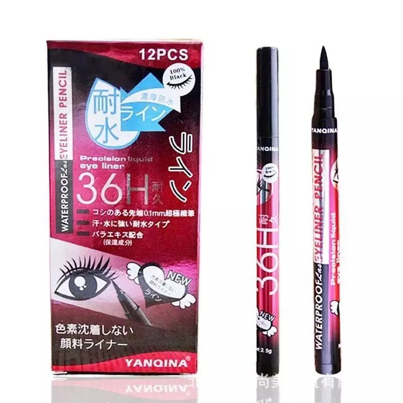 Yanqina Водонепроницаемый Подводка для глаз карандаш 36 H Precision Liquid Eye Liner Фирменная Новинка в коробке 120 шт./лот