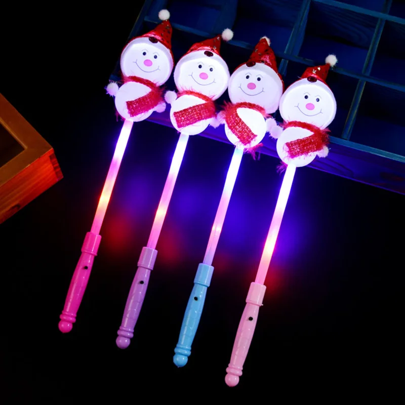 

50 Pcs Christmas Light Up Sticks Cute Snowman LED Flashing Wand Gift Luminous Toys Party Supplies for Kids Children