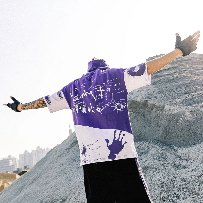 

2018 New Cotton Summer Hooded T-Shirt Men