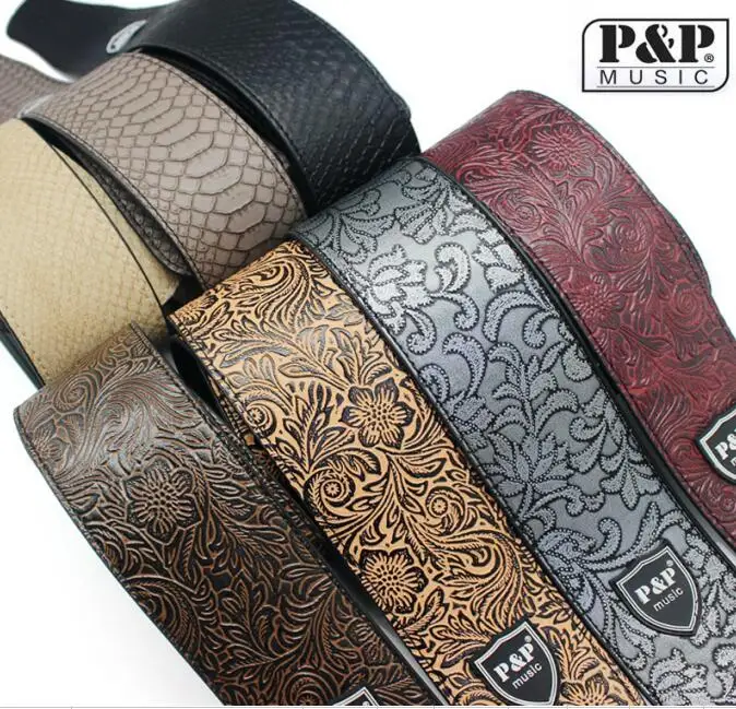 

Widen Electric Guitar Strap Soft PU Leather Belt For Acoustic Folk Guitar Bass Musical Instruments