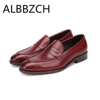 

New Arrival Round Toe Slip on Man Casual Shoes Men Genuine Leather Male Loafers Luxury Designer Brand Comfortable Men's Flats