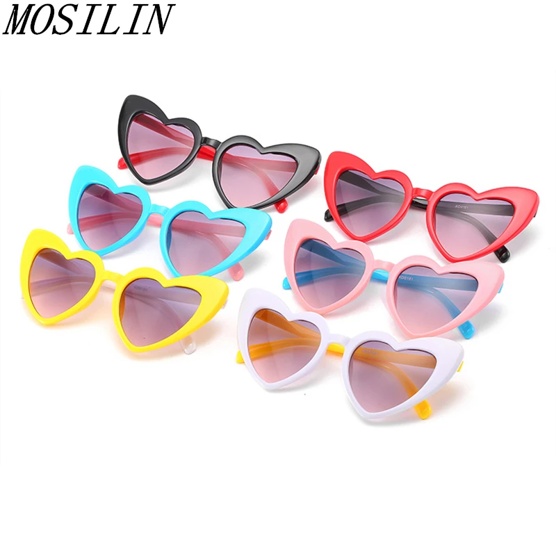 Детские солнцезащитные очки, модные, в форме сердца, милые, UV400, дизайнерская оправа, очки для маленьких девочек, солнцезащитные очки