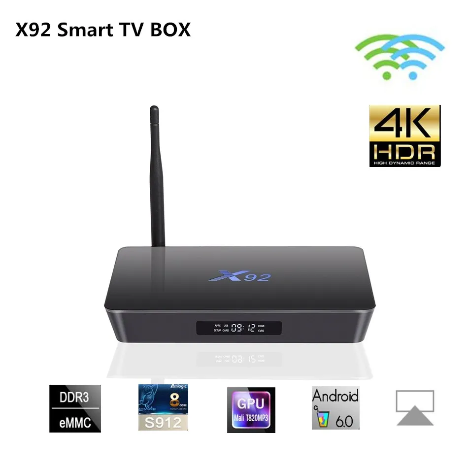 X92 Android 6.0 TV Box Amlogic S912 Octa core 2.4GHz/5