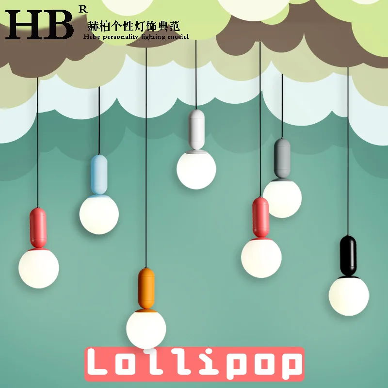 

Nordic Simple Creative Macarons Color Ball Single Aluminum pendent lamp for Restaurant Cafe Bar E27 AC80-265v N1342