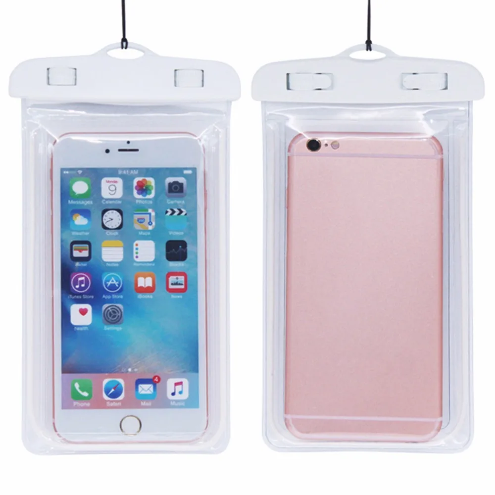 Luminous Waterproof Phone Pouch for Samsung iPhone 4s 5s 6s plus Mobile Cell Phone Glow Underwater Bag Pack Dry Case Touch Cover
