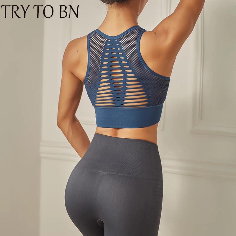 

TRY TO BN Underwear Breathable High Elasticity Quick Drying Push Up Bra Sexy Solid Leisure Workout Fitness Brasier Mujer