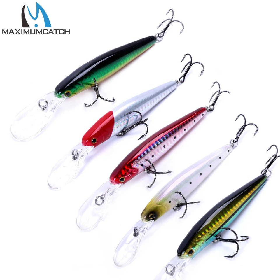 Maximumcatch 3" 9cm Minnow Hard Fishing Lure Jerk Bait Hard Baits With 6 Hook Fishing Lures