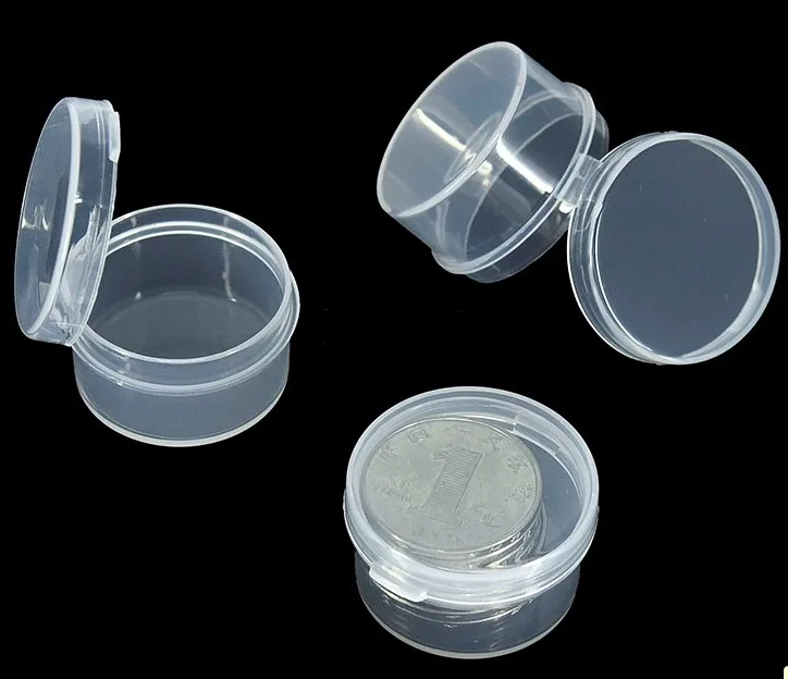

3.5x2cm (Inner diameter:3cm H:1.7cm) PP Plastic Round Box Jewelry Storage Boxes