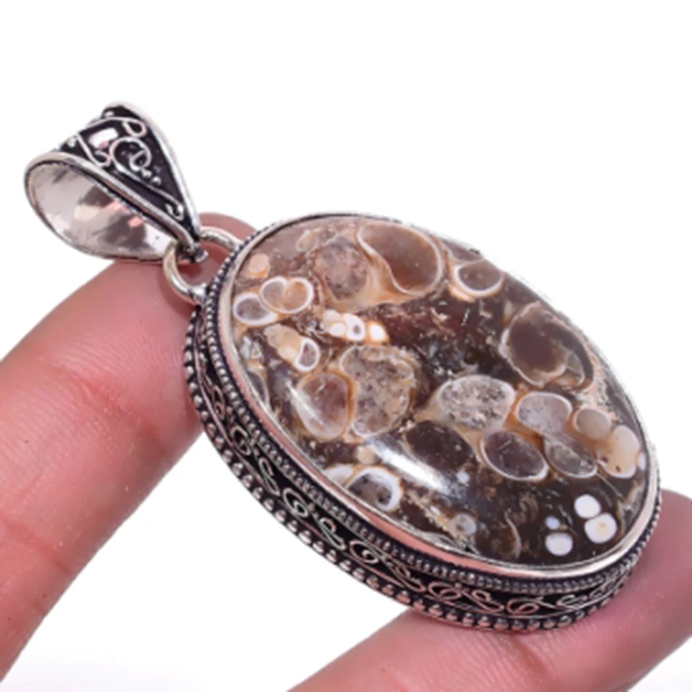 

Turtille Jaspers Pendant Silver Overlay over Copper, USA Size 58mm , P6455