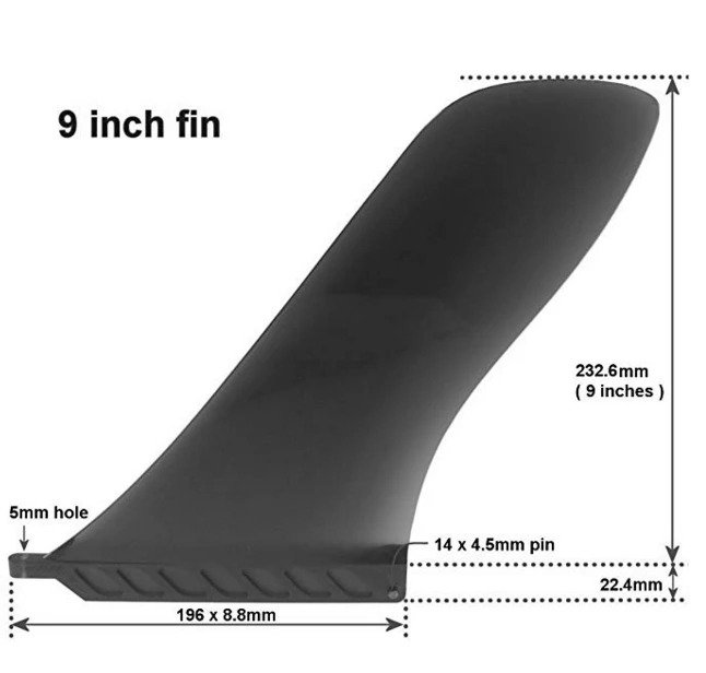 " США коробка 9" Центр плавник/твердая Замена для longboard гонки SUP круиз стоячая доска для сёрфинга речной серфинга - Цвет: 9 inch black