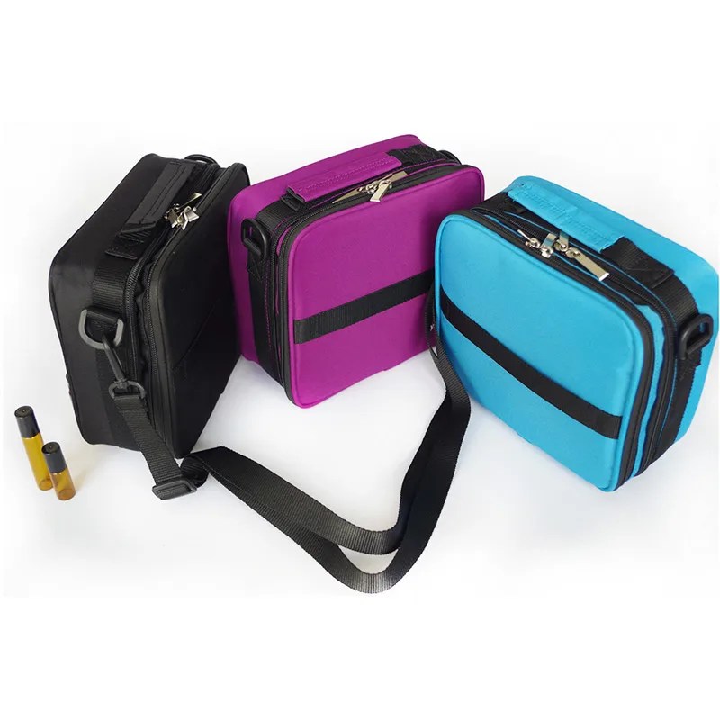 

42 Slot Double-Layer Portable Shock Resistant 15ml Essential Oil Bottle Nail Polish Rangement Carrying Cosmetic Case Bag Travel