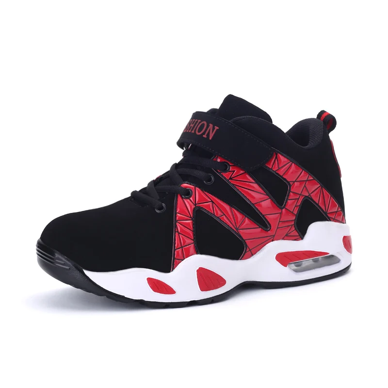 

2018 Brand Men Basketball Shoes High Top Athletic Trainers Boys Comfortable Basketball Boots Black Red Blue Mens Trainers Shoe