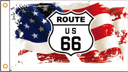 

custom flag car route us 66 mustang banner car glag 3x5ft 100% Polyester