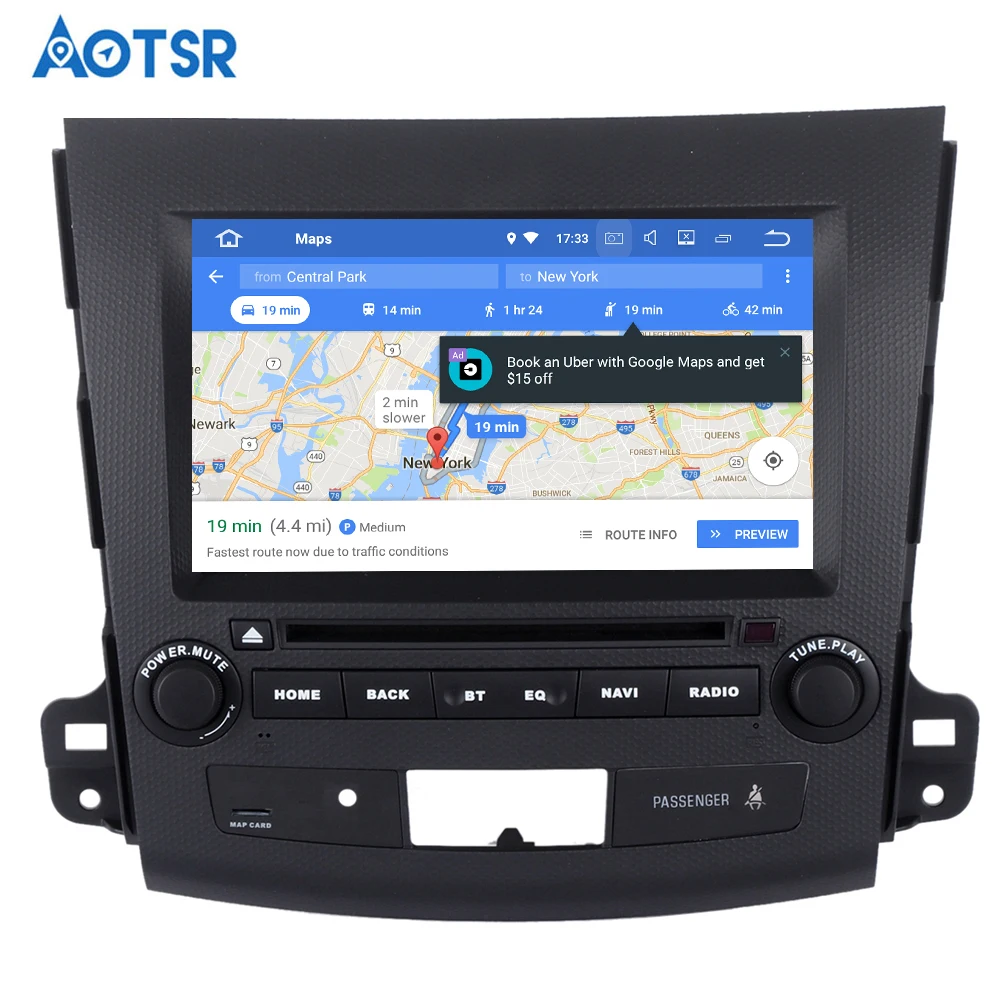 Discount Android 8.0 Car DVD player GPS Navigation for Mitsubishi Outlander 2006~2012 For Citroen C-Crosser for Peugeot 4007 3