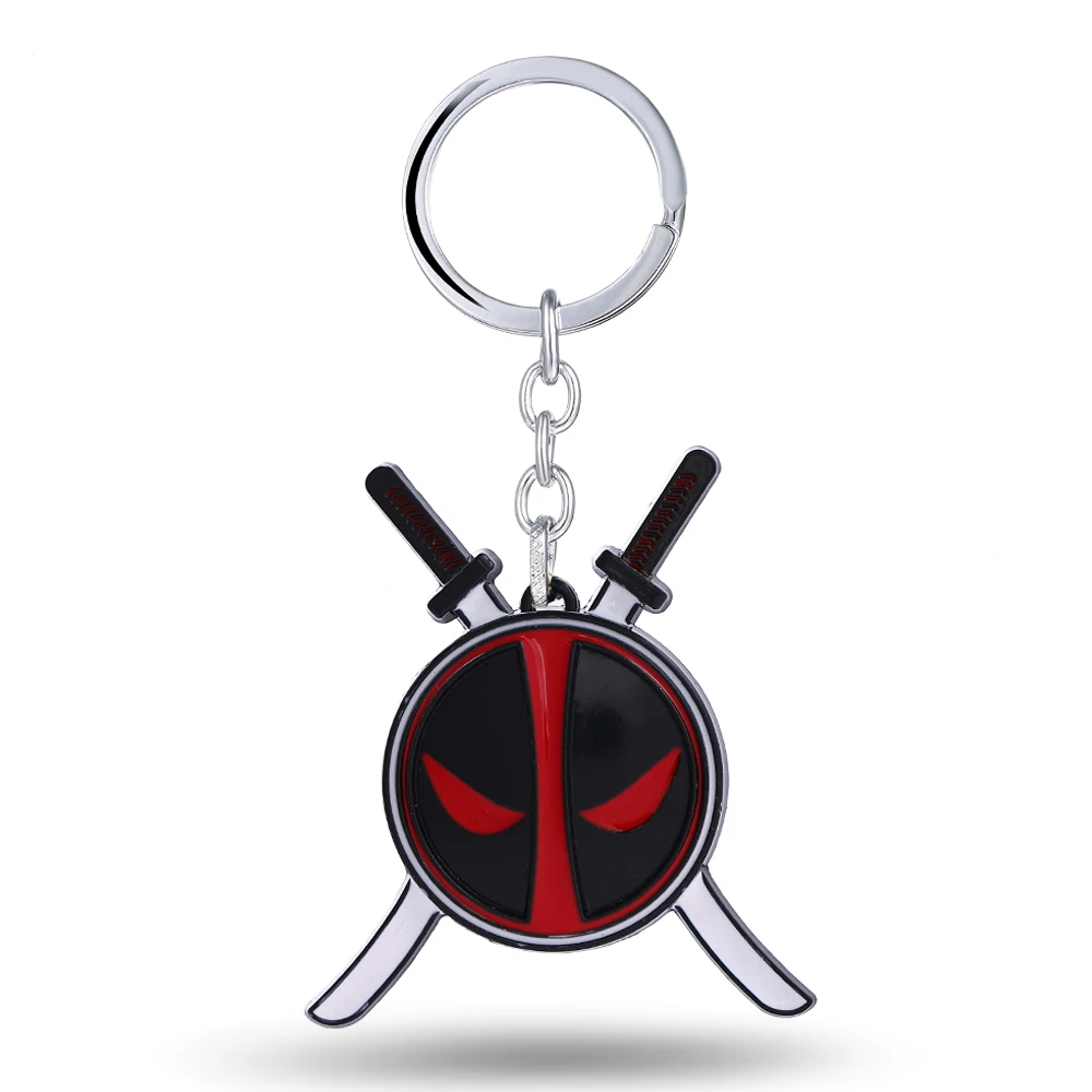 

Hot Deadpool keychain Dead Pool Logo Alloy Metal Key Chain Ring Key Holder Movie Jewelry Souvenirs 11129