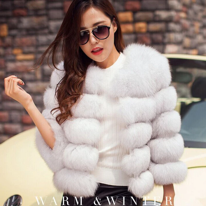 buy S-3XL Mink Coats Women 2019 Winter Top Fashion Pink FAUX Fur Coat Elegant Thick Warm Outerwear Fake