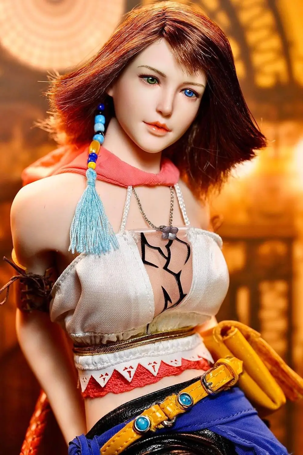 SET034 1/6 весы Коллекционная женской фигуры Yuna головы одежда оружие Модель