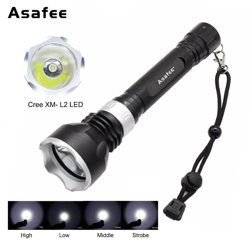 

DaskFire 6800LM Underwater XM- L2 LED Diving Flashlight Torch 2*18650